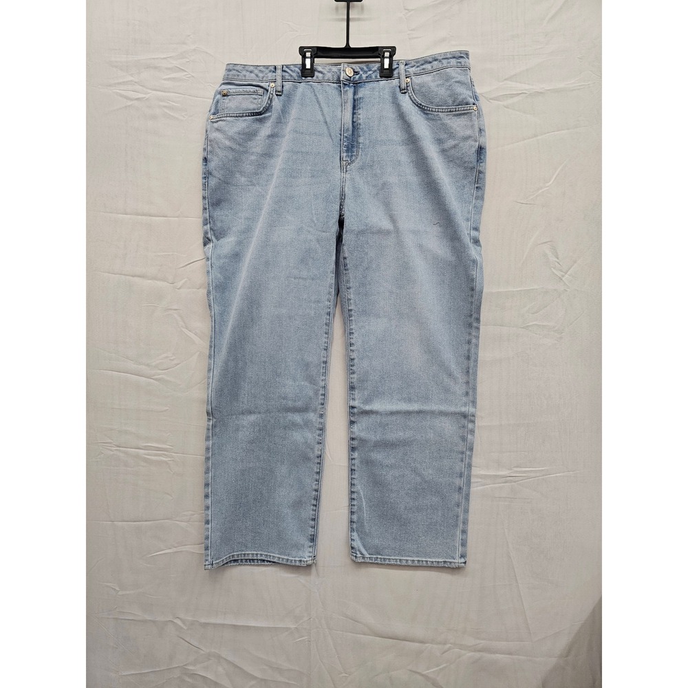 Seven7 Womens Loose Straight‎ Leg High Rise Jeans Key West Light Wash Denim 18W